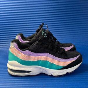 Size 6.5Y- GS Air Max 95 Have a Nike Day Black White Hyper Jade CI5645-001 W- 8